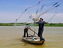 Fischer in Vietnam am Mekongdelta